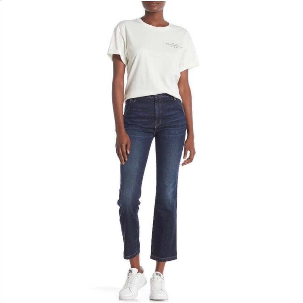 FRAME Arcadia Blue Slender Trouser Cropped Jean Size 31